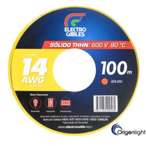 CABLE SOLIDO # 14 THHN AMARILLO ELECTROCABLES