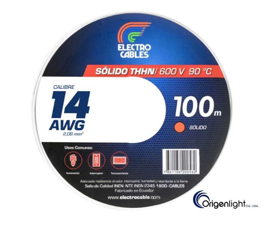 CABLE SOLIDO # 14 THHN BLANCO ELECTROCABLES