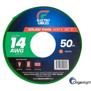 CABLE SOLIDO # 14 THHN VERDE ELECTROCABLES